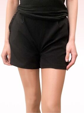 IZZUE Black Velvet Side Stripe Shorts (Sz 27)